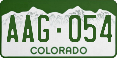 CO license plate AAG054