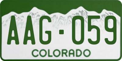CO license plate AAG059