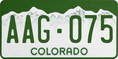 CO license plate AAG075