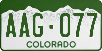 CO license plate AAG077