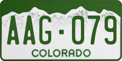 CO license plate AAG079