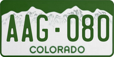CO license plate AAG080