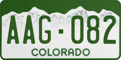 CO license plate AAG082