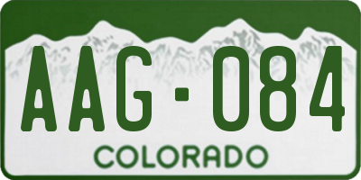 CO license plate AAG084