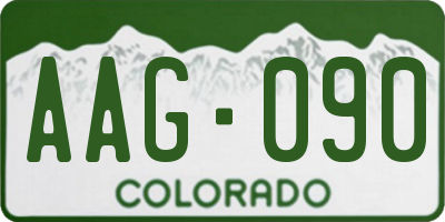 CO license plate AAG090