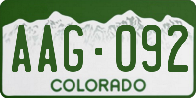 CO license plate AAG092