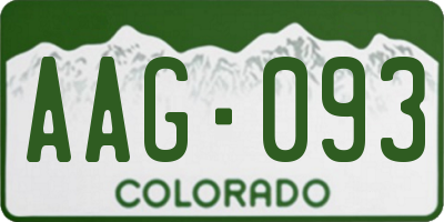 CO license plate AAG093