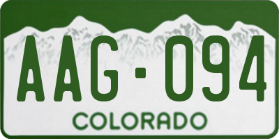 CO license plate AAG094