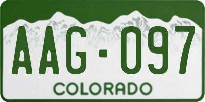 CO license plate AAG097