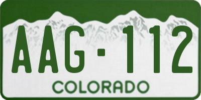 CO license plate AAG112