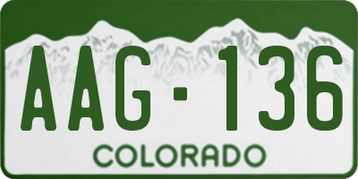 CO license plate AAG136