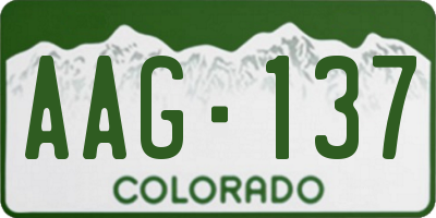 CO license plate AAG137