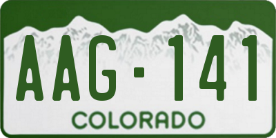CO license plate AAG141