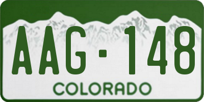 CO license plate AAG148