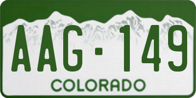 CO license plate AAG149