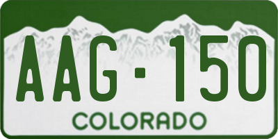 CO license plate AAG150