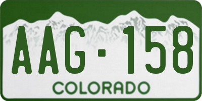 CO license plate AAG158