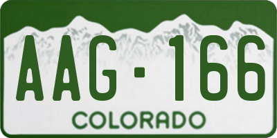CO license plate AAG166