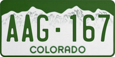 CO license plate AAG167