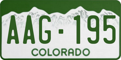 CO license plate AAG195