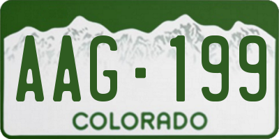 CO license plate AAG199