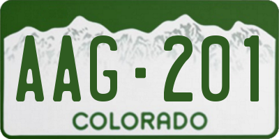 CO license plate AAG201