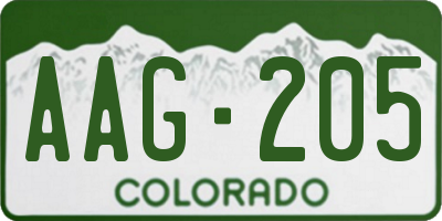 CO license plate AAG205