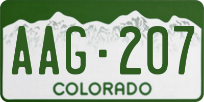 CO license plate AAG207