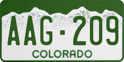 CO license plate AAG209