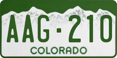 CO license plate AAG210