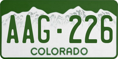 CO license plate AAG226