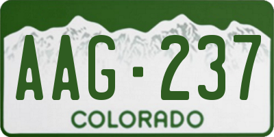 CO license plate AAG237