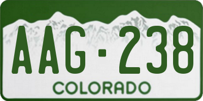 CO license plate AAG238