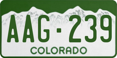 CO license plate AAG239