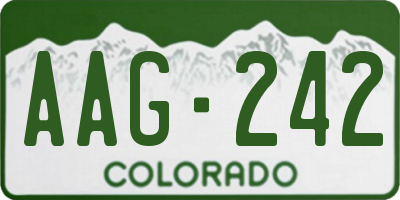 CO license plate AAG242