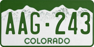 CO license plate AAG243