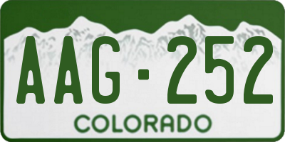 CO license plate AAG252