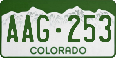 CO license plate AAG253