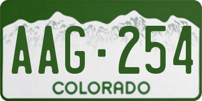 CO license plate AAG254