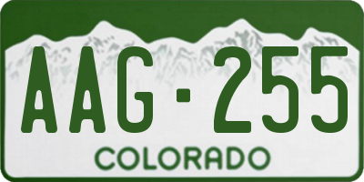 CO license plate AAG255