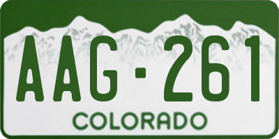 CO license plate AAG261