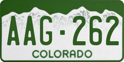 CO license plate AAG262