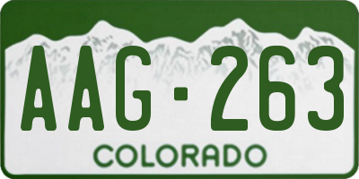 CO license plate AAG263