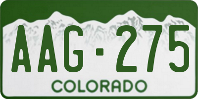 CO license plate AAG275