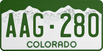 CO license plate AAG280