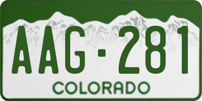 CO license plate AAG281