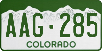 CO license plate AAG285