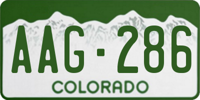 CO license plate AAG286