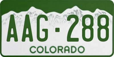 CO license plate AAG288