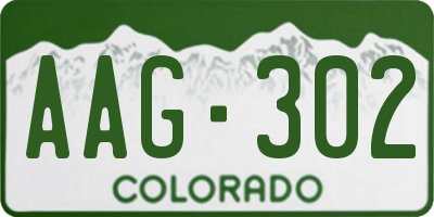 CO license plate AAG302